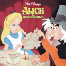 Обложка к диску с музыкой из мультфильма «Алиса в стране чудес»