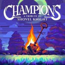 Обложка к диску с музыкой из игры «CHAMPIONS: A Tribute to Shovel Knight»